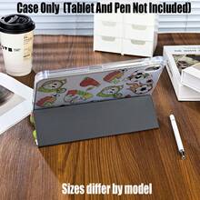 Cartoon Football Tri-Fold Pencil Slot Tablet Case, Retro Sports Style Tri-Fold. Compatible With Mainstream And Tablet Models: Covers Mini 4/5 (7.9 Inch), Mini 6 (8.3 Inch), 9.7 Inch, 10.2 Inch, 10.5 Inch, 10.9/11 Inch And 12.9/13 Inch Models; Also Fits 8.7 Inch, 10.4 Inch, 10.5 Inch, 11 Inch And 12.4 Inch - Multicolor - View 9