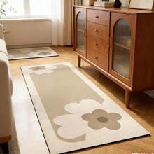 1 pieza Alfombra de poliéster lavable con estampado floral, alfombra de piso duradera para entrada, cocina, baño y dormitorio, solo lavado a mano, decoración de pasillo, estilo costero, alfombra pasillo, alfombra, alfombra de área, alfombra, decoración del hogar, alfombra de área para sala de estar, decoración del hogar para sala de estar, decoración de habitación, alfombra lavable - Multicolor - View 2