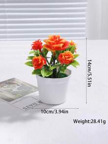 5株仿真玫瑰花盆栽，仿真花桌面装饰 - 彩色 - 查看 9