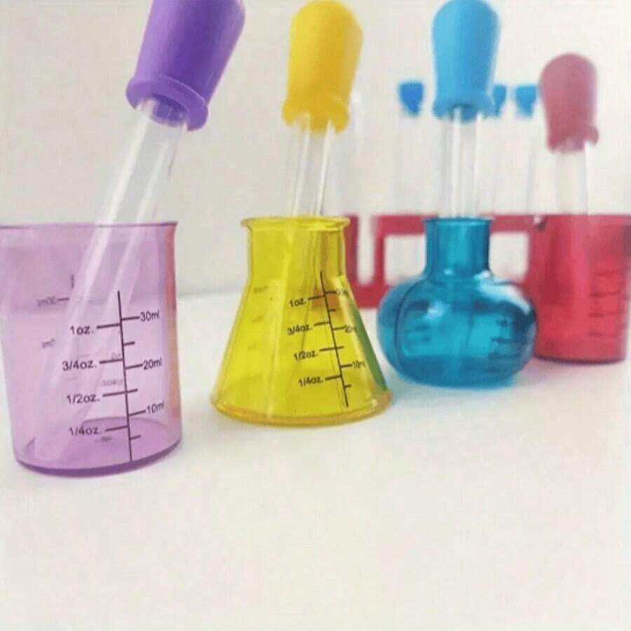 Set de 4 piezas/8 piezas de mini tazas de medición - Cultivar habilidades científicas a través de la medición precisa y una experiencia de aprendizaje sensorial atractiva - Ideal para el desarrollo de la educación temprana y la exploración de la química