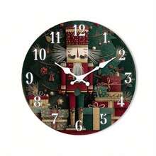 2D Flat Design, 1 Silent Non-Ticking Wall Clock, Wooden Decorative Round Clock With Nutcracker Theme, Holiday Advent Calendar Clock Suitable For Kitchen, Home Office, Study, Hallway, Apartment 10inch (Battery Not Included),Teacher,Valentines Gift,Graduation,Mother Giftsr,Room Deocr,Wall Deoc,Home Essentials - Style/Multiple Colors/10in/25cm - View 10