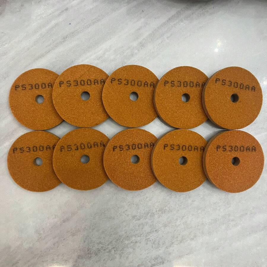 10片装4英寸金刚石抛光垫，带背衬，适用于石材、花岗岩和大理石表面的湿式抛光和翻新，粒度300AA - 10PCS-300AA - 查看 1
