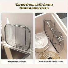 1pc Large Expandable Stainless Steel Water Filter Basket - Adjustable & Foldable Design, Portable Telescopic Rack For Fruits Vegetables, Food- Heavy-Duty Kitchen Essential, Fruit And Vegetable Washer, Easyclean Material - A1 - View 6