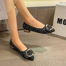 Giày lười mũi nhọn mới năm 2026 dành cho nữ, giày lười đa năng đế mềm, giày moccasin gót thấp, thích hợp cho mùa xuân/hè. - màu đen - Xem 4