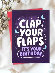 1pc Birthday Card, "Flap Your Wings" Humorous Birthday Card, Suitable For Birthday Celebration Party Gift, Thickened And Enlarged Envelope And Card - Multicolor - View 5