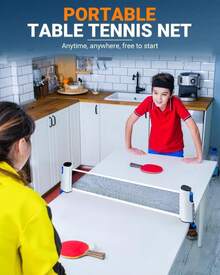 EOTJYAO Retractable Ping Pong Net, Upgrade Table Tennis Net Stands Upright Without Sagging, Ping Pong Net For Any Table, Easy To Use And Portable, Play Indoors &Amp; Outdoors, Ping Pong Table Net - White - View 7