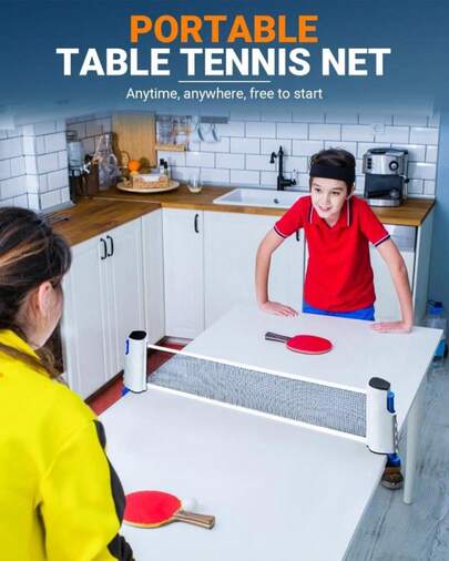 EOTJYAO Retractable Ping Pong Net, Upgrade Table Tennis Net Stands Upright Without Sagging, Ping Pong Net For Any Table, Easy To Use And Portable, Play Indoors &Amp; Outdoors, Ping Pong Table Net