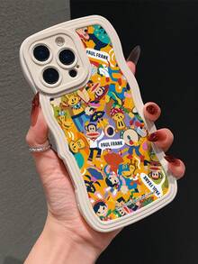 Official Licensed Paul Frank Wave Pattern TPU Material Phone Case, Full Body Protection With Camera Cover, Featuring Monkey, Bear, Giraffe, Dog, Rabbit Cartoon Characters, New Design Compatible With IPhone Xs/Xsmax/Xr/11/12/13/14/15/16/17Pro Max - Multicolor - View 2