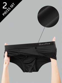 3pcs Norcotton Men's Briefs, Black Sexy Cooling Underwear - Black - View 3