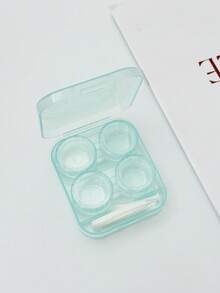 1 Set - 2pcs Portable Transparent Minimalist Contact Lens Case, Suitable For Summer Use - Multicolor - View 9