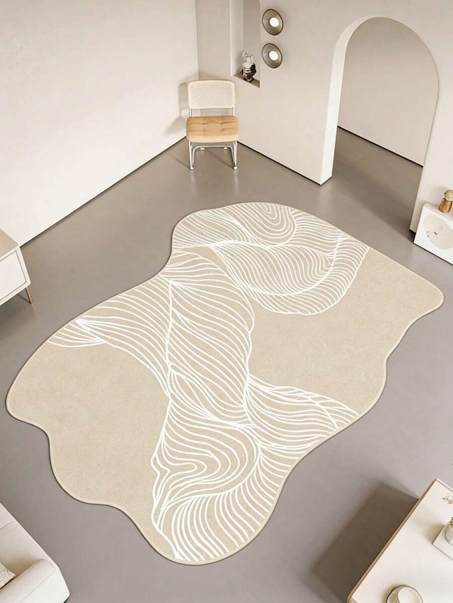 1件装奶油色漩涡图案毛绒地毯，厚实蓬松，适合秋冬季节，可作装饰地毯，卧室装饰，小地毯，家居装饰，客厅地毯，卧室地毯，客厅家居装饰，户外地毯，可水洗地毯 - 多色 - 查看 1