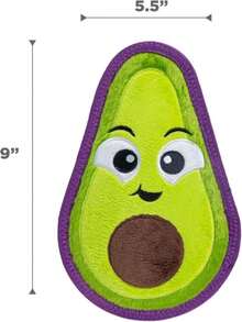 Outward Hound Tough Skinz Durable Squeaky Dog Toy With Two Tough Layers, Avocado, Green, Medium - ColorA - View 7