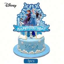 Disney 安娜主题生日派对蛋糕叉，家庭生日派对装饰，圣诞蛋糕DIY装饰 - 多色 - 查看 9