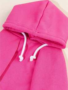 1 pieza Sudadera básica cómoda y cálida de color dopamina, adecuada para gatos y perros, para interiores y exteriores - Rosa Fucsia - Ver 5
