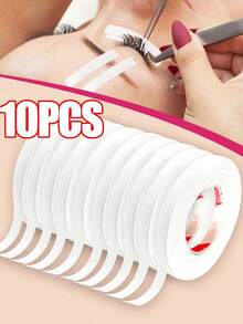 20 Stücke/10 Stücke/5 Stücke/1 Stück 4mm Wimpernklebeband, atmungsaktives Mikroporen-Wimpernklebeband für Wimpernverlängerungen, atmungsaktiv, rückstandsfrei entfernbar, atmungsaktives Klebeband aus Vliesstoff zum Anheben des Augenlids, Wimpernklebeband, Klebeband für Wimpernverlängerungen, atmungsaktives Mikroporen-Klebeband für Wimpernverlängerungen, Wimpernzubehör, Make-up-Zubehör, 9 m pro Rolle - Weiss - Übersicht 9
