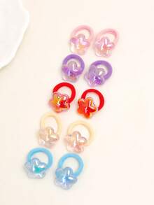 10pcs Cute Star & Moon Hair Scrunchies, Girls Hair Accessories, Shiny Elastic Hair Ties, Sweet Ponytail Holders - Multicolor - View 2