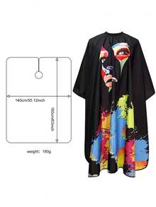 1pc Professional Hairstylist Exclusive Fashion Haircutting Cape, New Design For Women, Waterproof Adjustable Hair Salon Apron (Gift For Her/Him/Romantic/Couple/Valentine's Day/Back To School/Travel Essential/Women's Hair Accessories/Comb/Hairstyling Tools/Hairdryer/Hair/Hairstylist/Salon Products/Hairdryer/Hair/Accessories/Salon Products/Hairstyling Tools) - Multicolor - View 8