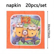 Authorized Cartoon Cute Theme Birthday Party Disposable Tableware, Kawaii Anime Theme Children's Birthday Party Tableware Decorations, Suitable For Baby Christening Cake Table Theme Party Disposable Tableware Decorations - CJTZ - View 8