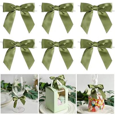 18pcs Green Bow Ties | 2.5 Inch Pre-Tied Bow Ties With Tube, Suitable For Wedding, Party Gifts, Birthday, Holiday Party Decor And Gift Wrapping
