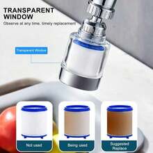 2 Pcs Faucet Filter With 10 Cartridges, 360° Swivel Anti-Splash Tap Water Purifier Kit, Multi-Layer Dechlorination Water Filter System, Removable Transparent Sink Aerator For Kitchen Bathroom, Universal Fit - View 7