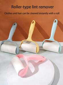 1pc Detachable Household Roller Lint Remover, Suitable For Pet Hair & Clothing - 1 Handle + 1 Replacement Part - View 2