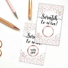 50 Blank Gift Certificate Scratch Off Cards For Clients Or Luxury Holiday Vouchers In Gold And Silver DIY Coupon Cards For Birthday Mom Valentine's Day Baby Shower Favors And Games - As Pic - View 2