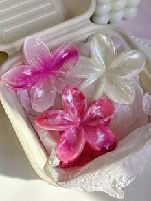 3件套 8厘米/3.15英寸 波西米亚风酒红色大理石纹花朵发夹，紫色渐变白色雏菊发夹，时尚百搭优雅简约发饰，适合日常、休闲、派对、海滩、度假、发型设计、洗发、化妆、服装搭配，春、夏、秋、冬、假日、旅行海滩发夹 - 彩色 - 查看 7