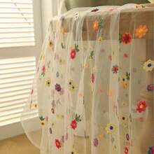 Pastoral Style Embroidered Floral Lace Tablecloth, Decorative For Bedroom, Dining Room, Dining Table - Floral Lace Tablecloth - View 4