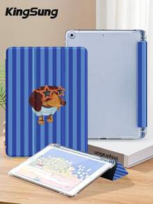 Kingsung 蓝色条纹时尚狗狗平板电脑保护套，兼容 iPad Air 8(M4)2026(11 英寸)、Air 8(M4)2026(13 英寸)、9.7/10.2/10.5/10.9/12.9/Pro 11、第十代，兼容三星 Galaxy Tab S6 Lite 10.4 英寸，兼容 Kindle Paperwhite 第十二代 2024、Kindle（第十一代）2022 版，柔软防摔保护，智能支架/自动唤醒/睡眠。 - 彩色 - 查看 5