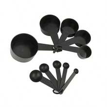 JOGO DE MEDIDOR PLASTICO - 10 PCS COLHER/XICARA Ke Home - Preto - Visão 4