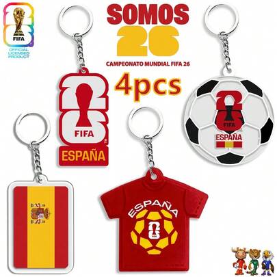 Gift For Him/Her, 4 Packs 2026 World Cup Keychain Set, Ideal As Souvenirs For The USA, Canada, Mexico Tournament. Key Rings With Logos And Pendants, Perfect For Football Fans. Can Be Used As Gifts, Decorations And Tailgate Supplies For Husbands, Etc. Also Great As Trinkets, Women's Keychains, Mother's Day Gift Ideas, Wristlet Keychains, Cute Keychains, Teacher's Day Gifts, And Keychains.