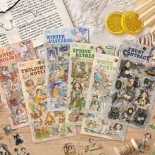 1 Set Cartoon Style Stickers, Waterproof Stickers, Planner Stickers, Anime Character Stickers, Planner Scene Stickers, Character DIY Materials, Children Stickers - Multicolor - View 11