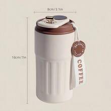 Coffee Cup With Temperature Display, Thermal Mug Coffee Thermal Mug With Temperature Display Leak-Proof Lid Stainless Steel Reusable Cold Vacuum Mug For Coffee - Brown - View 8