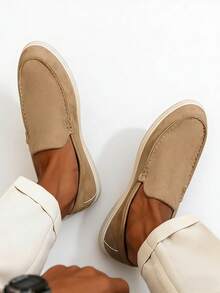 Salkin Mocassins sans lacets pour hommes de designer de mode, chaussures décontractées  souple de couleur unie, sensation premium abordable, chaussures décontractées plates souples confortables respirantes antidérapantes et durables, polyvalentes pour les costumes, les étudiants retour à l'école, la remise des diplômes, le style preppy, le formel d'affaires, le bureau, la fête, le banquet, le mariage, les chaussures du marié, printemps été automne, grandes tailles, plusieurs couleurs disponibles, la taille est petite, veuillez commander une taille au-dessus - Kaki - Voir 12