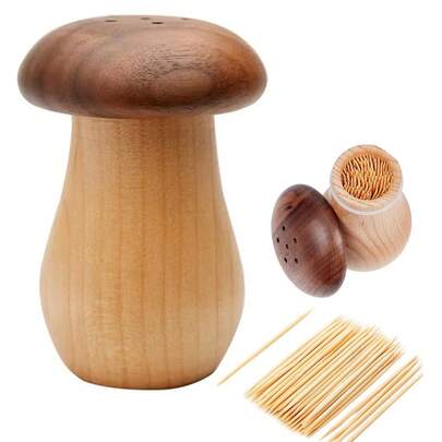 Hộp đựng tăm, hộp đựng tăm hình nấm dễ thương, hộp đựng tăm bằng gỗ dùng cho nhà bếp, nhà hàng, phòng ăn, quà tặng sinh nhật, quà tặng Ngày của Mẹ, Ngày của Cha cho bạn bè, gia đình. Trang trí bằng gỗ.