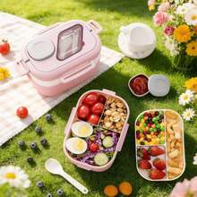 Practical All-In-One Bento Box For Adults, 6-Compartment Large Capacity Container With Easy Clean And  Heating - Multicolor - View 5