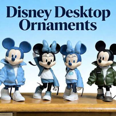  MINISO Disney Mickey & Minnie thema bureaudecoratie, coole anime-personages, diverse bijpassende opties, prachtige geschenkverpakking, perfecte bureaudecoratie, verzamelbaar beeldje, ideaal cadeau voor fans en vrienden, verjaardagscadeau