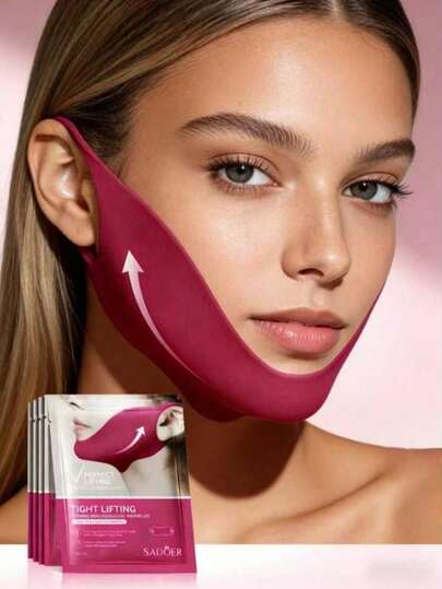 1/3/6/10pcs V-Shaped Lifting Gel Face Mask, Chin Lifting Patch, Moisturizing Gel Ear Hook Face Mask, Double V Ear Hook V-Line Face Mask, V-Line Lifting Face Mask