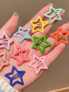 10/20/30/50pcs Mixed Color Cute Star Hair Clips, Ideal Hair Accessories For Girls Party & Holiday (Random Colors) - Color Mixing - View 2