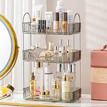Bathroom Countertop Storage Rack, Dressing Table Countertop Storage Tray, Bathroom Countertop Tray Storage Rack, Plastic Tray Rack, Can Place Perfume, Cosmetics, Skin Care Products (Transparent White) - White - View 15