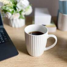 Tazas de porcelana de 11 onzas juego de 6 tazas de café para té leche cacao caliente blanco - 6 Blanco - Ver 5