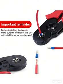 电缆压接工具套装，铜管+阻燃PVC外壳，冷压绝缘，VE管型压接端子，自调节棘轮式电工压接钳，方形合金钢高精度压接钳，冷压钳，电气设备连接器，五金工具 - 多色 - 查看 2