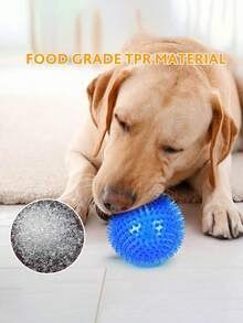 3 Packs Squeaky Dog Ball Toys, Dog Chew Spiky Ball, Floating Dog Pool Toy, Puppy Rubber TPR Fetch Toy, Boredom Dog Chew Toy, Teeth Cleaning For Small Medium Dogs - Multicolor - View 8