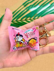 1pc Realistic Instant Noodle Miniature Keychain, Snack Bag Pendant Keyring, Christmas Gift, Korean Snack Keychain, Bag Charm, Car Key Chain Accessory, Women Car Accessories, Bag Accessories, Suitable As Gift For Friends, Teachers - 彩色 - 查看 1