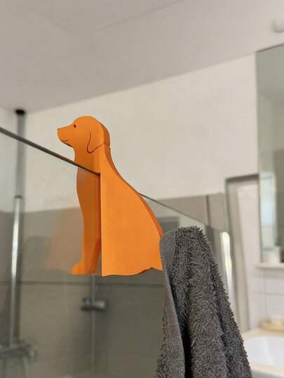 Bộ 1/2/4 móc treo hình mèo và chó, không cần khoan lỗ để gắn, dùng để đựng khăn tắm và áo khoác trong phòng tắm | Móc treo trang trí hình thú cưng