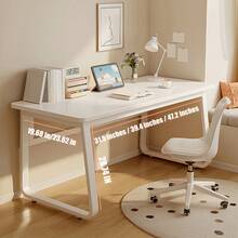 Modern Simple Home Office Desk, 47.2 Inch Small Computer Table, Writing Desk For Bedroom - White - View 6