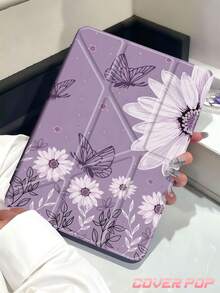 Ốp lưng máy tính bảng họa tiết hoa và bướm tím, tương thích với iPad Air 11 inch M3 2025 / M2 2024, Air thế hệ thứ 5 2022, (A16) 11 inch thế hệ thứ 11 2025, tương thích với Samsung Galaxy Tab, Kindle Paperwhite thế hệ thứ 12 2024, mặt lưng trong suốt, ốp bảo vệ họa tiết thời trang, chức năng tự động tắt/mở màn hình, bảo vệ bằng túi khí, thích hợp làm quà tặng và sử dụng trong văn phòng. - Nhiều màu - Xem 2