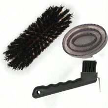 3pcs Horse Grooming Tool Set: Plastic Mane Brush, PVC Massage Brush, Hoof Pick Brush - Complete Stable And Equestrian Care Kit For Horses, Ponies, Mares - Essential Horse Grooming Tools, Horse Fashion Brush, Horse Brush Set, Horse Brush, Horse Tack, Horse Brush, Horse Care Products Set - Black - View 6