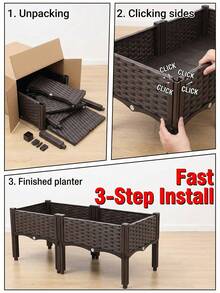 符合人体工学设计的园艺花盆，底部设有排水孔，防止背部疼痛，适合都市农夫使用；带支腿的装饰性花盆，适用于户外花卉和草莓；多功能长方形花盆，适用于庭院、露台和温室。 - 園藝種植箱 - 查看 9