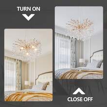 Modern Luxury K9 Crystal Tree Branch Chandelier, 18-49" Large Gold Linear Island Lighting, 7-14 Light Artisan Branching Pendant Light For Dining Room, Living Room, Foyer - Retro - View 8